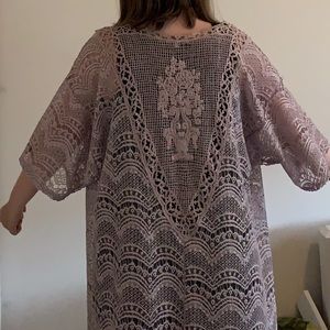 Light Pink Patterned Kimono